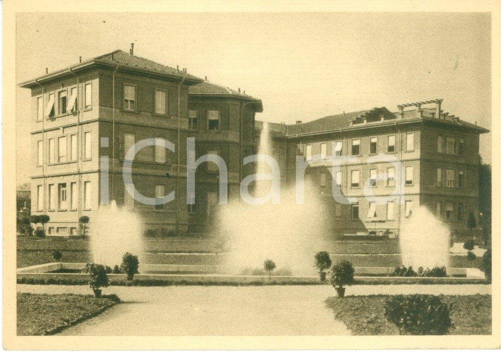 Cartolina originale da collezione 1940 ca NOVARA Giardino dell Ospedale Maggiore della CaritÃ  Cartolina FG NV 1
