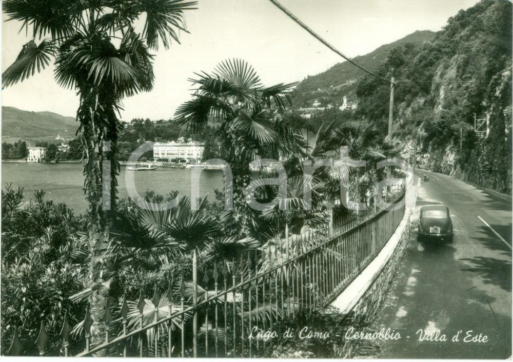 Cartolina originale da collezione 1957 CERNOBBIO CO La strada per Villa D ESTE Cartolina FG VG 1