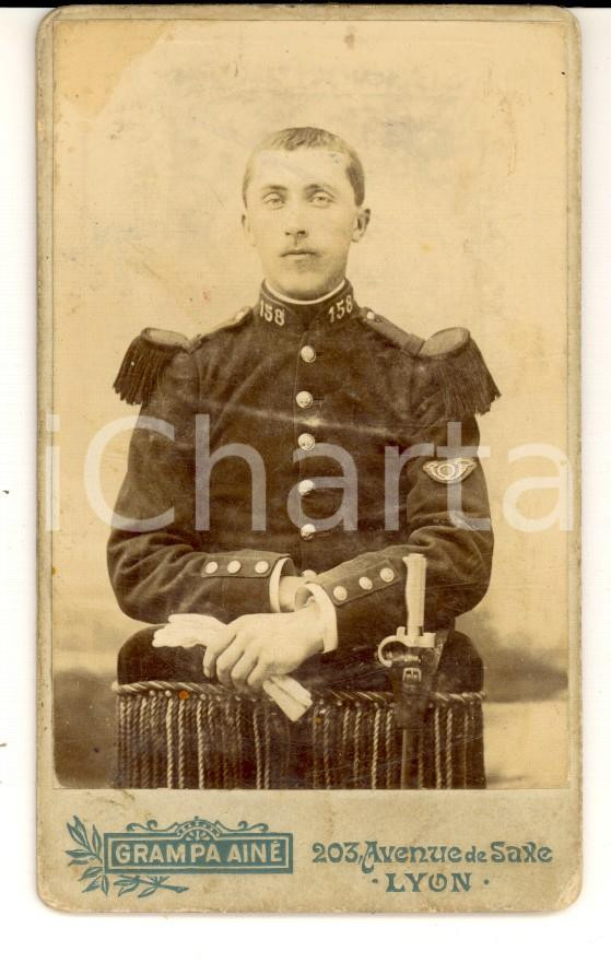 Fotografia d epoca originale 1915 ca LYON F Officier 158Â° RÃ©giment Infanterie  Prix de tir GRAMPA AINE 1