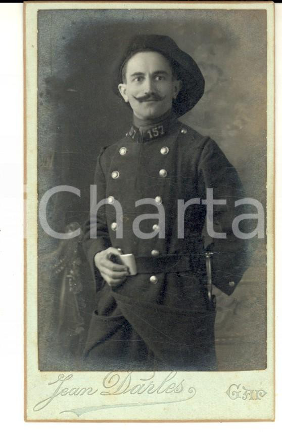 Fotografia d epoca originale 1900 ca GAP ARMEE DE TERRE Officier 157° Régiment Infanterie Photo Jean DARLES 1
