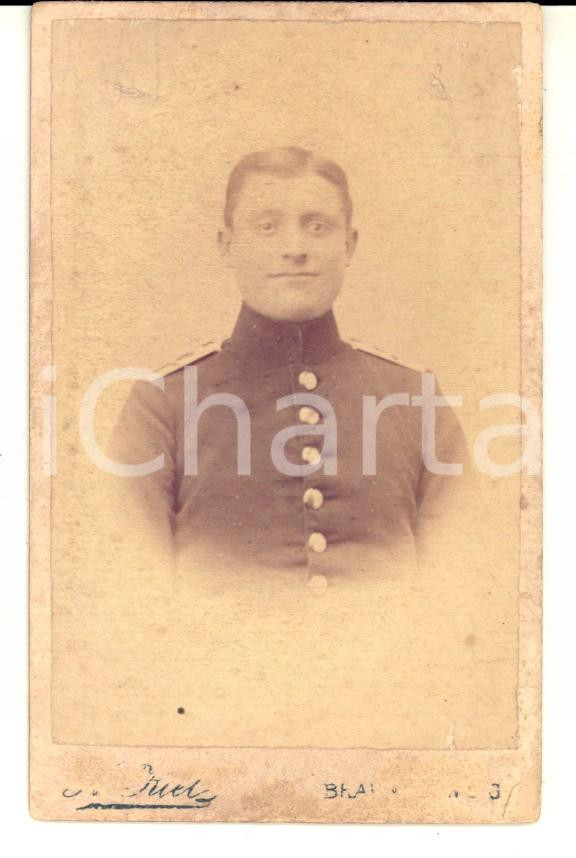 Fotografia d epoca originale 1915 ca BRAUNSCHWEIG D Ritratto di militare di fanteria Foto KIEL CDV 1