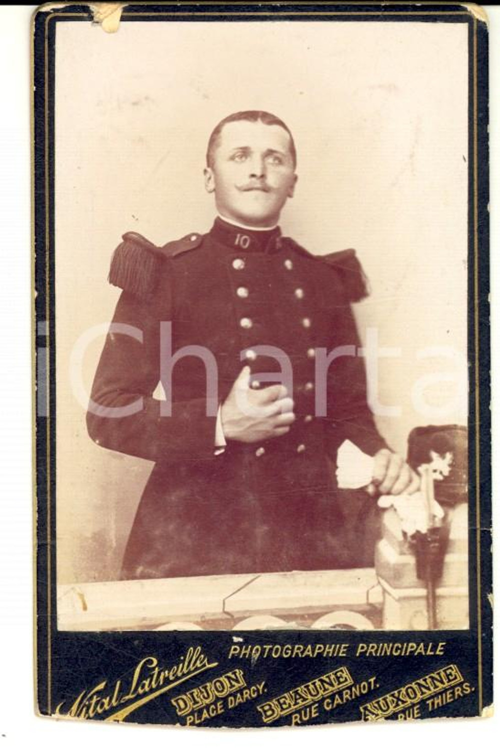 Fotografia d epoca originale 1915 WW1 ARMEE DE TERRE Officier 10e rÃ©giment infanterie Photo VITALLATREILLE 1