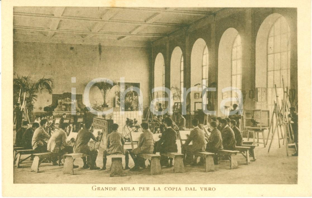 Cartolina originale da collezione 1935 MONZA VILLA REALE Grande aula copia dal vero Istituto Industrie Artistiche 1