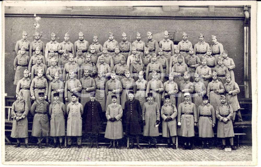 Fotografia d epoca originale 1915 ca WW1 HAGUENAU F Soldats 23e rÃ©giment infanterie Photo carte postale 1