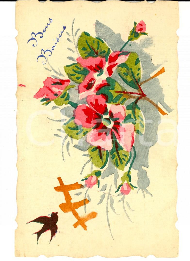 Cartolina originale da collezione 1917 COMMERCY F Cartolina con mazzo di fiori Paul GOULARD DIPINTA A MANO 1