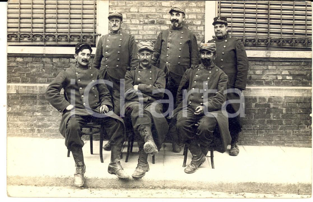 Fotografia d epoca originale 1915 ca WW1 FRANCE Sapeurs du 47e RI en groupe Photo GRANDE GUERRE 1