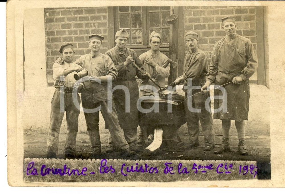 Fotografia d epoca originale 1927 LA COURTINE FRANCE Les cuisiniers de la 5Ã¨me Compagnie Photo 1