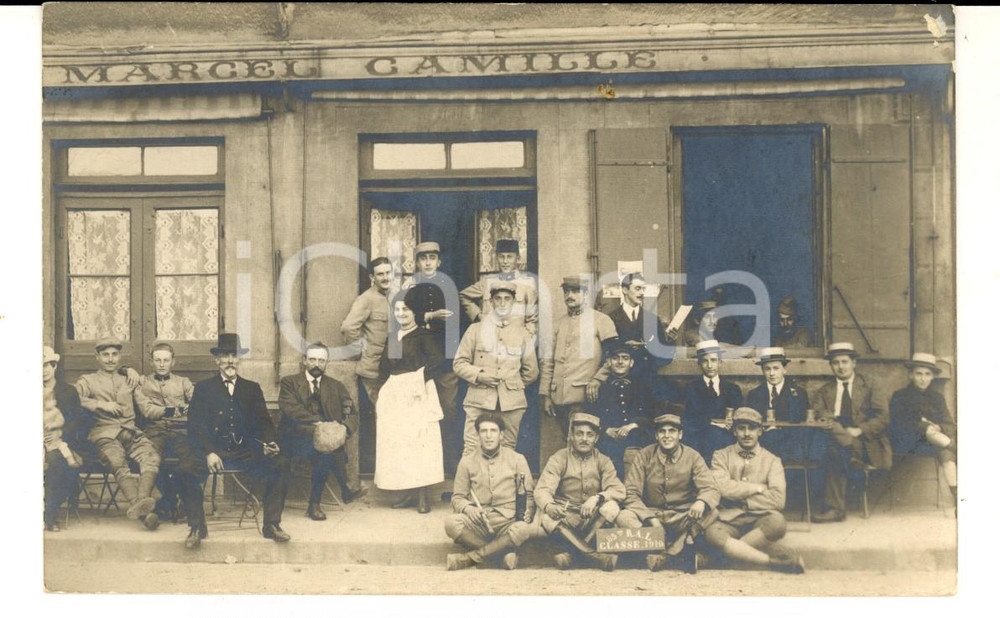 Fotografia d epoca originale 1919 FRANCE Soldats 85Ã¨me RÃ©giment Artillerie Lourde au magasin MARCEL CAMILLE 1