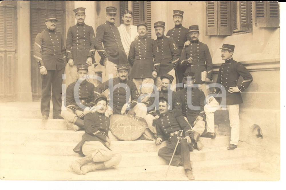 Fotografia d epoca originale 1912 MONTPELLIER FRANCE Officiers du GENIE 7Ã¨me rÃ©giment Photo GALDIN 1