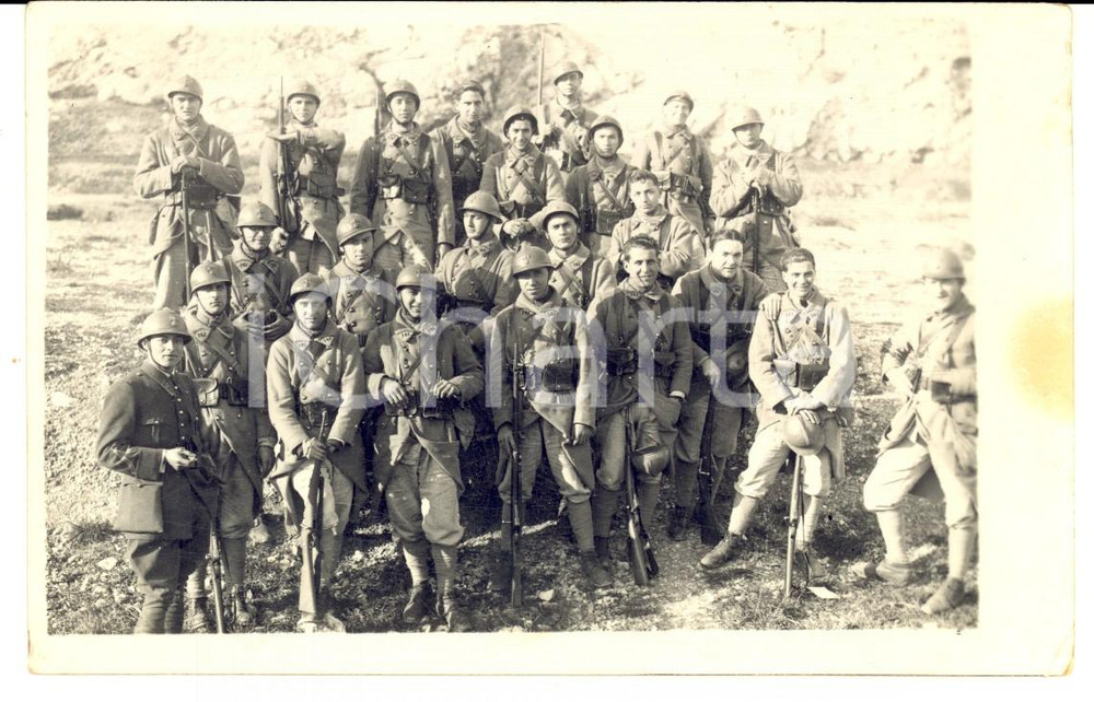 Fotografia d epoca originale 1915 ca WW1 FRANCIA Militari del 141Â° reggimento di artiglieria Foto FP 1