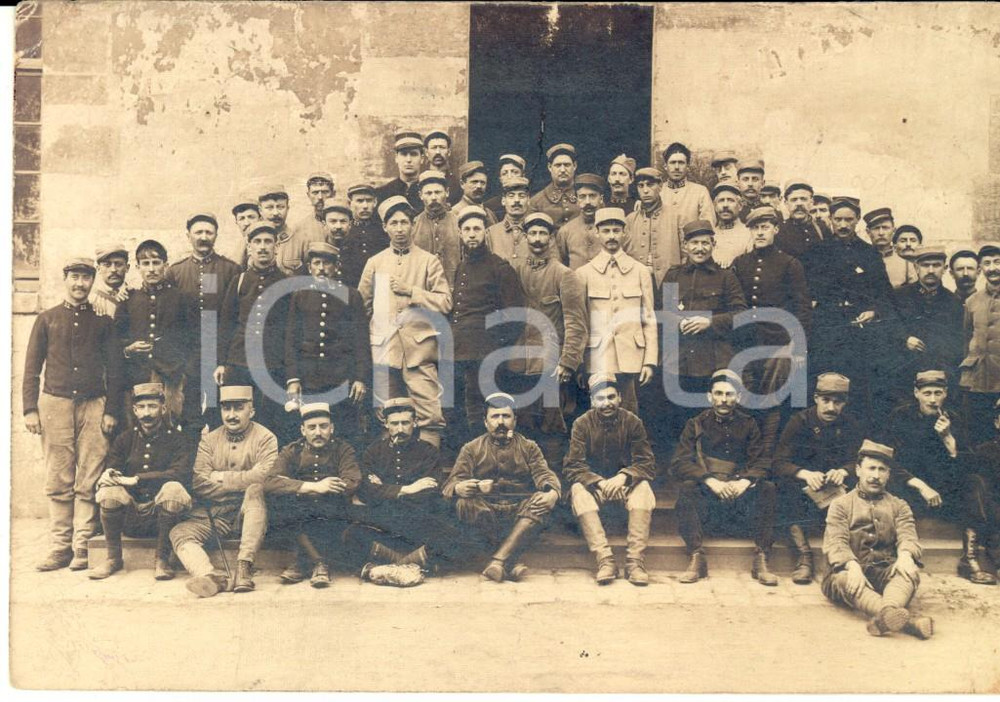Fotografia d epoca originale 1917 WW1 PARIS F Foto di gruppo soldati del 22Â° reggimento fanteria 1
