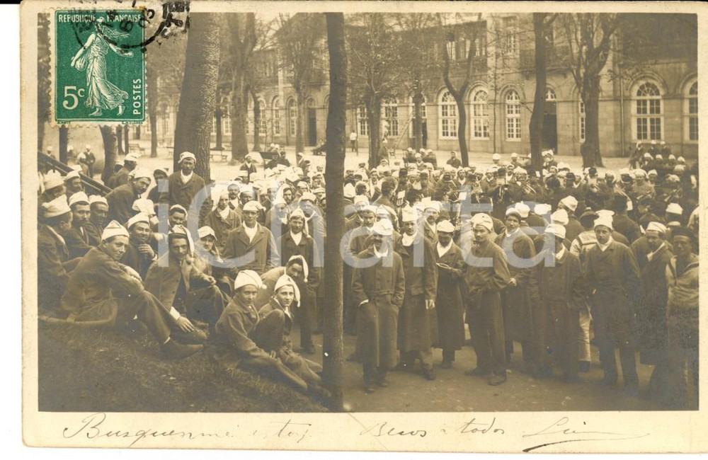 Fotografia d epoca originale 1905 FRANCE Concerto nel cortile di una scuola militare Fotografia FP 1