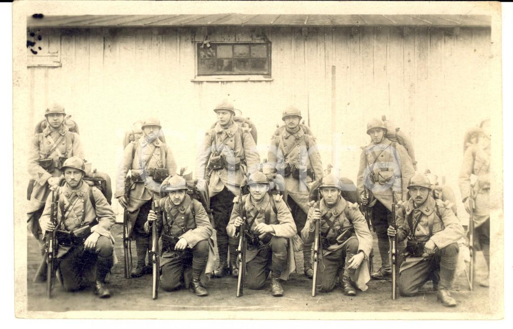 Fotografia d epoca originale 1915 ca WW1 FRANCE Fusiliers du 5e rÃ©giment Photo GRANDE GUERRE 1