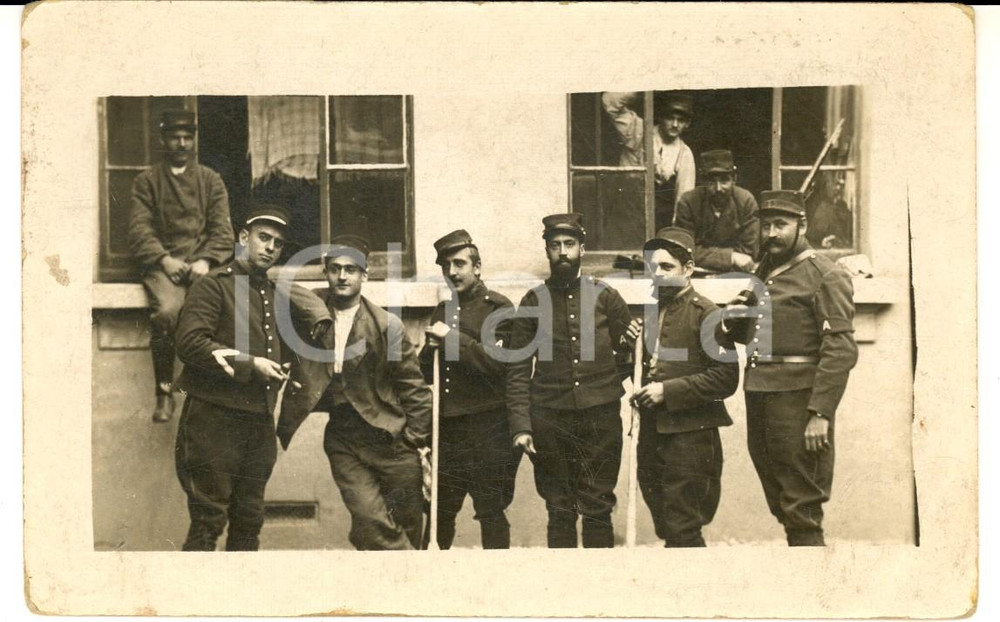 Fotografia d epoca originale 1915 WW1 FRANCE Soldats 15e rÃ©giment infanterie AUTOMOBILISTES Photo FP 1