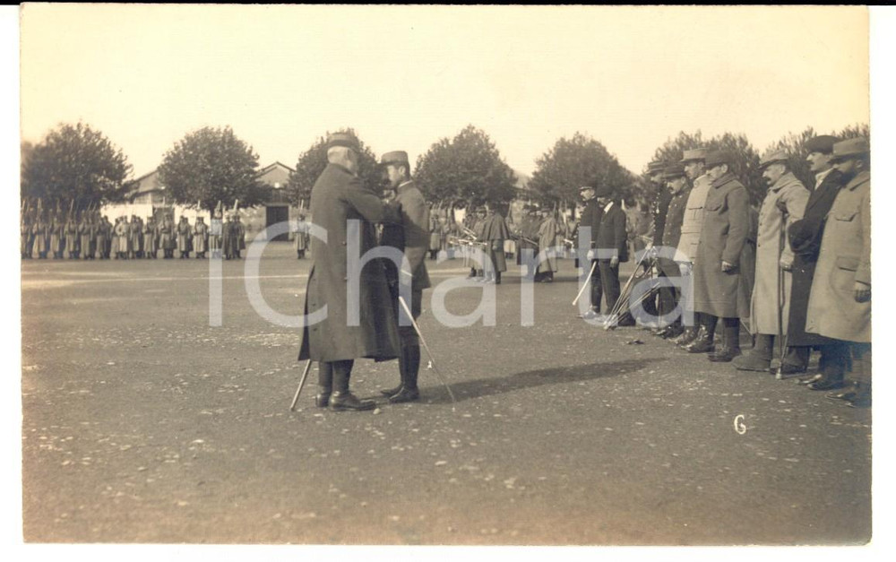 Fotografia d epoca originale 1915 WW1 FRANCIA Cerimonia di decorazione feriti e mutilati di guerra Foto FP 1