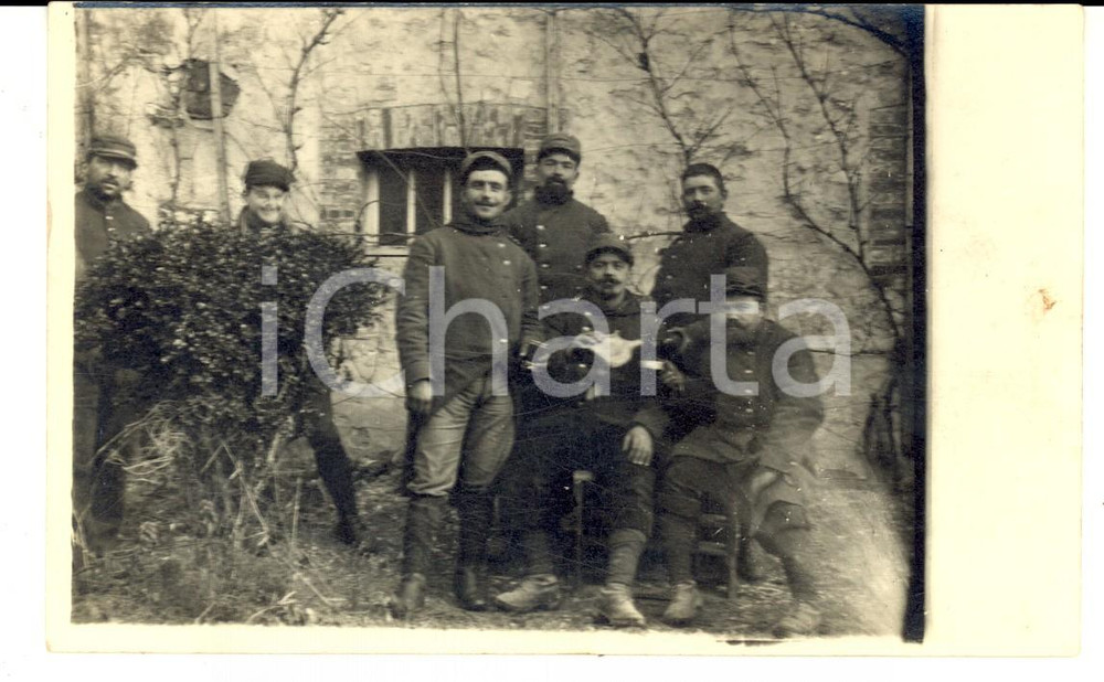 Fotografia d epoca originale 1915 ca WW1 FRANCIA Soldati di fanteria con la borraccia Fotografia FP 1