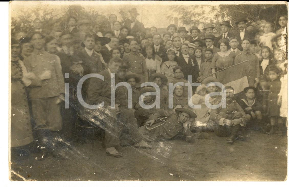 Fotografia d epoca originale 1920 ca TUNISIE Jeunes musiciens d un collÃ¨ge militaire Photo A LA CHATELAINE 1