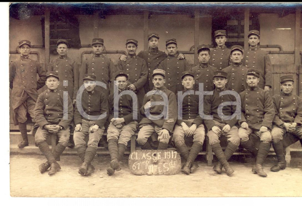 Fotografia d epoca originale 1917 WW1 FRANCIA Militari del 61Â° reggimento di fanteria Foto FP GOUIRAN 1