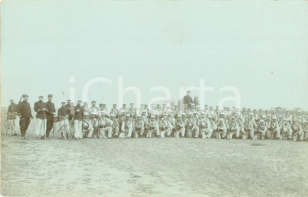 Fotografia d epoca originale 1908 MONTELIMAR F I soldati di PUYSAINTMARTIN in trasferta Fotocartolina 1