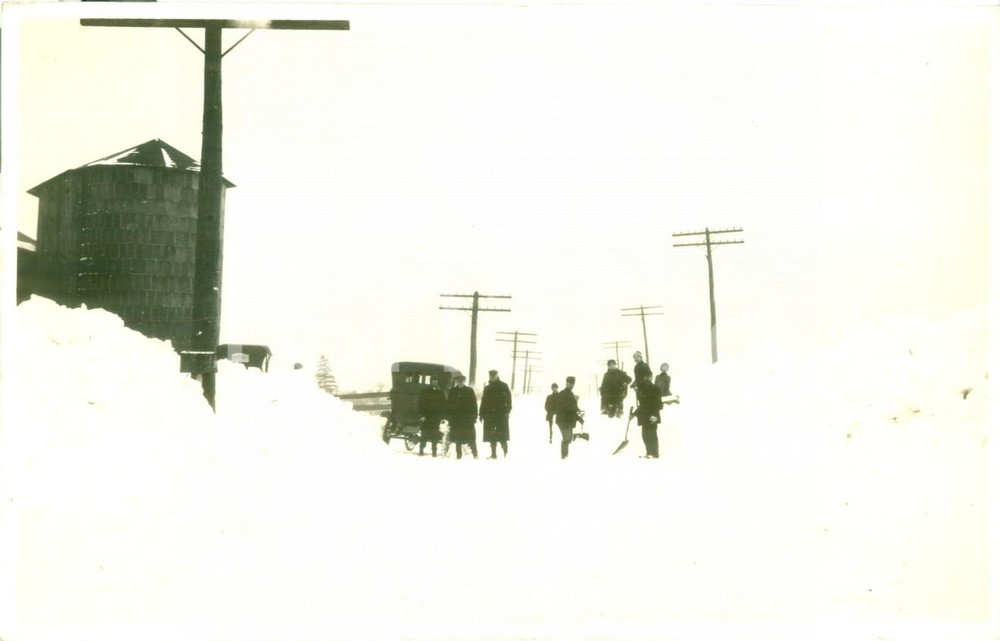 Fotografia d epoca originale 1918 BEAVER, PENNSYLVANIA USA Spalatori liberano la strada dalla neve FOTO 1