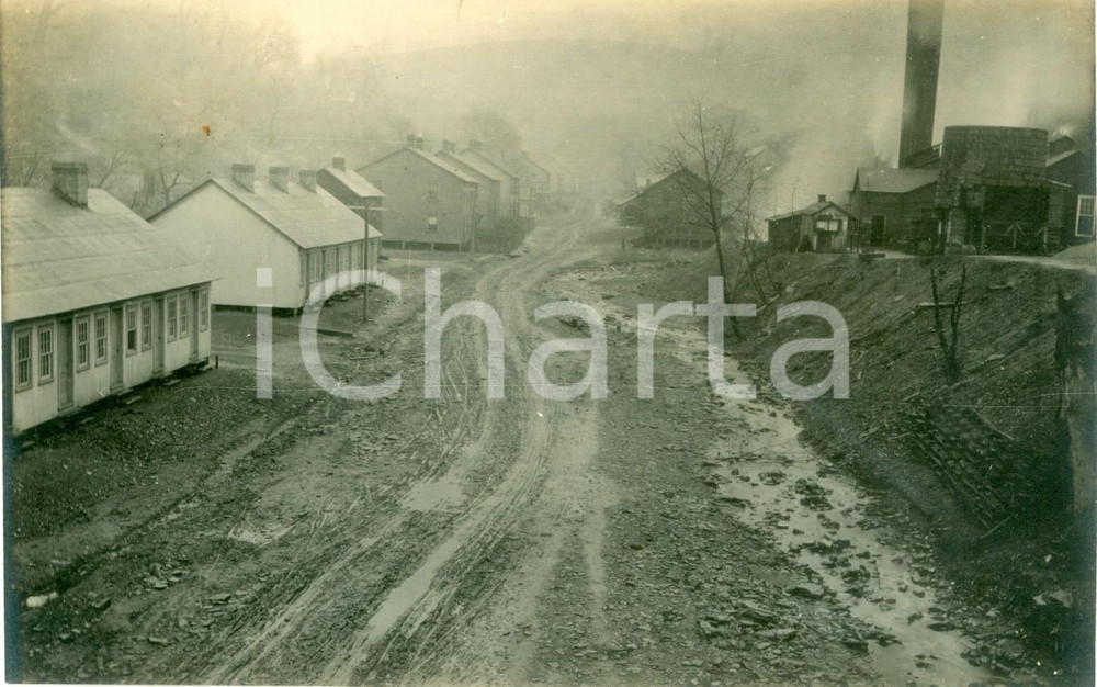 Fotografia d epoca originale 1916 ALLEGHENY, PENNSYLVANIA USA Ruscello  sconfina su terreni UNITED COAL CO. 1