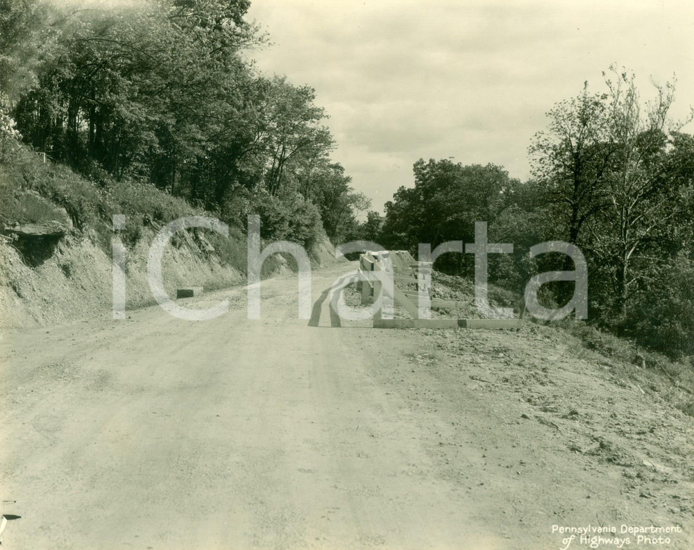 Fotografia d epoca originale 1930 GREENE COUNTY PENNSYLVANIA USA Contenimento frane per nuova autostrada 1