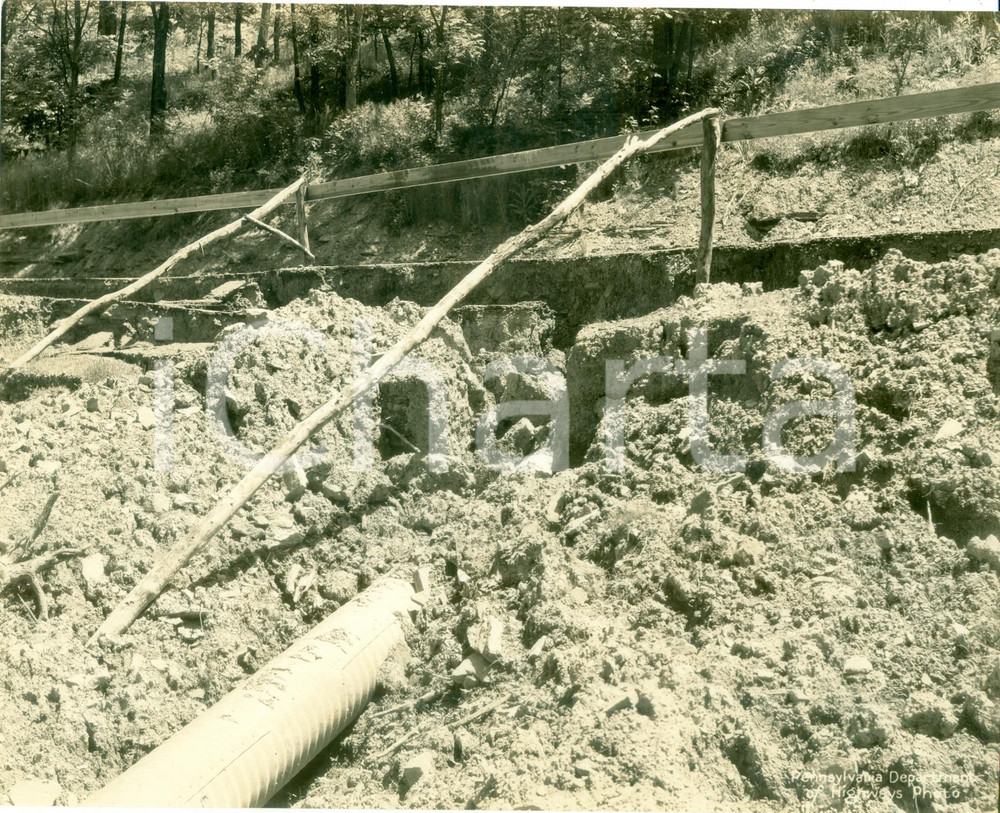 Fotografia d epoca originale 1933 GREENE COUNTY, PENNSYLVANIA USA Frane lungo la Higway 055 Fotografia 1