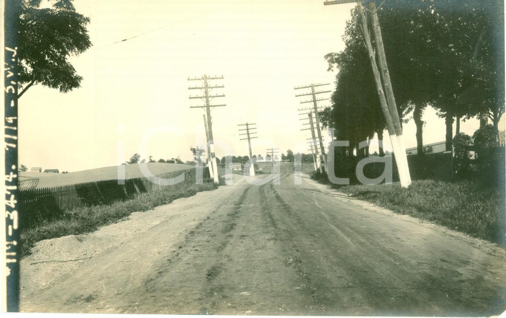 Fotografia d epoca originale 1916 WESTMORELAND, PENNSYLVANIA Strada danneggiata da trasporto di un monumento 1