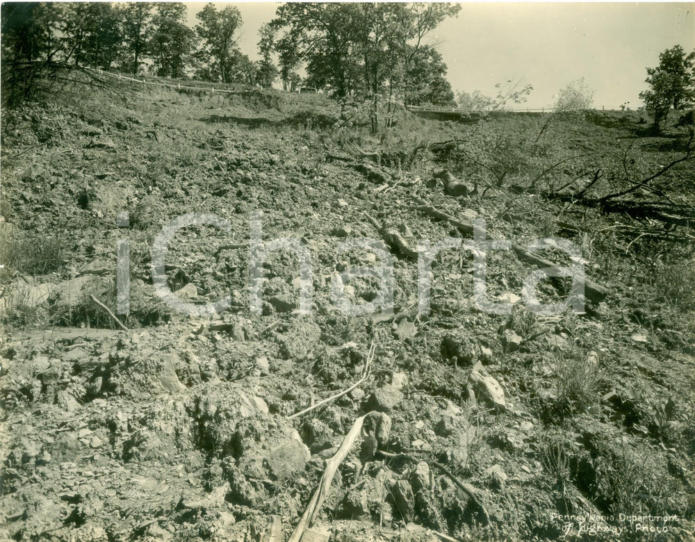 1933 GREENE COUNTY, PENNSYLVANIA (USA) Lato della collina dissestata dalla frana