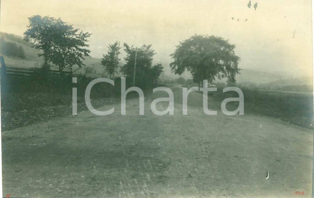 Fotografia d epoca originale 1908 DEERFIELD, PENNSYLVANIA USA Lavori di asfaltatura della strada rurale 1