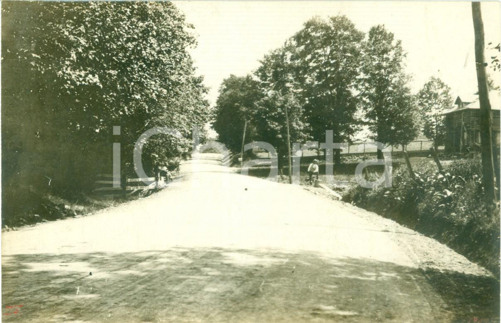 Fotografia d epoca originale 1908 TROY, PENNSYLVANIA USA Veduta di CANTON ROAD ricostruita Fotografia 1