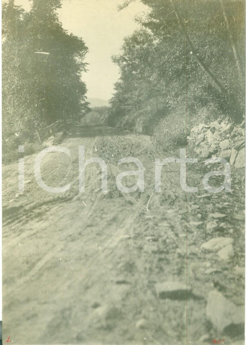 Fotografia d epoca originale 1908 DEERFIELD, PENNSYLVANIA Ricostruzione della strada per KNOXVILLE Fotografia 1