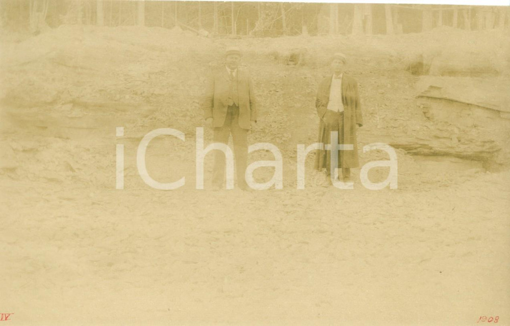 Fotografia d epoca originale 1908 WYALUSING PENNSYLVANIA USA Commissari della Contea visitano CAMPTOWN ROAD 1