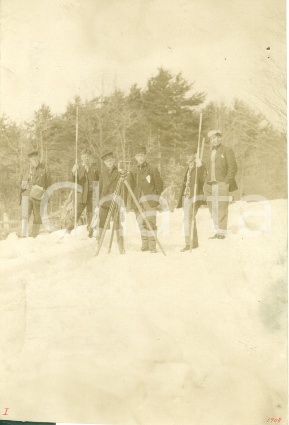 Fotografia d epoca originale 1908 TIOGA COUNTY, PENNSYLVANIA USA Misuratori della MAP SURVEY CORPS. Foto 1