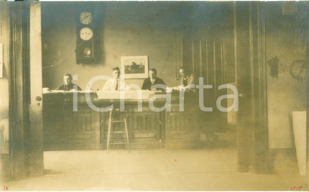 Fotografia d epoca originale 1909 WELLSBORO, PENNSYLVANIA USA I membri dell Office Force Fotografia 1