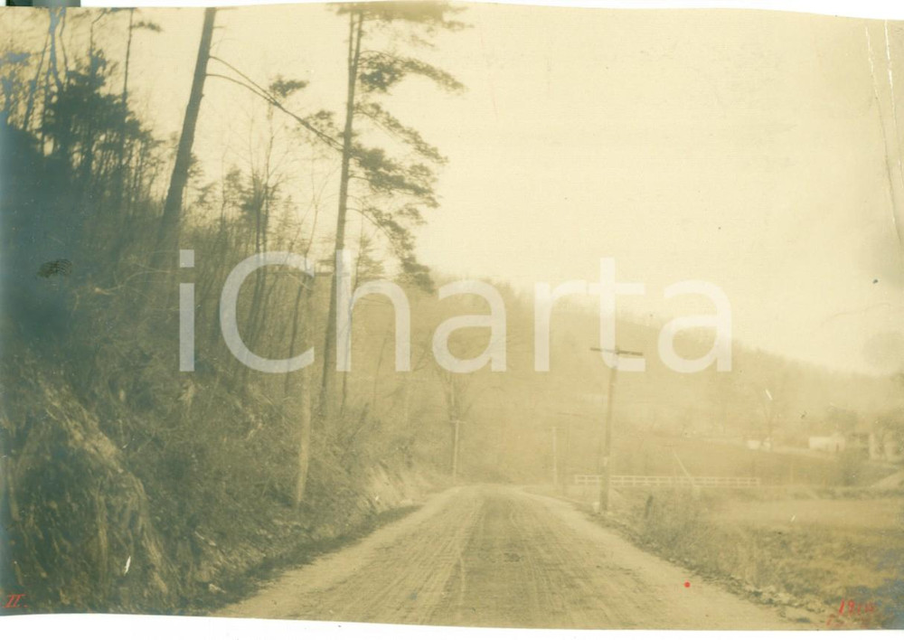 Fotografia d epoca originale 1910 PIATT TOWNSHIP PENNSYLVANIA USA Larry s Creek Road dopo i lavori FOTO 1