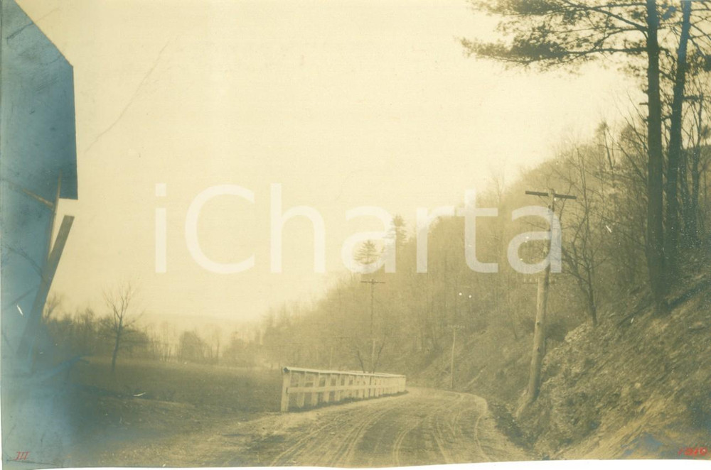 Fotografia d epoca originale 1910 JUNIATA, PENNSYLVANIA USA La strada rurale prima dei lavori FOTOGRAFIA 1