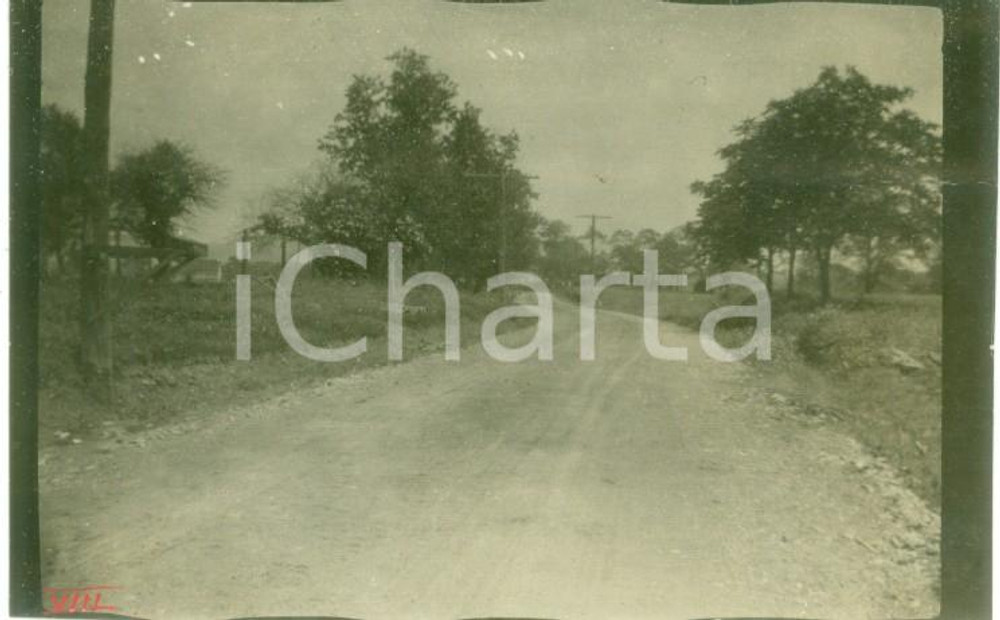 Fotografia d epoca originale 1908 DUNNSTABLE, PENNSYLVANIA USA La nuova strada rurale Foto cm 9 x 6 1