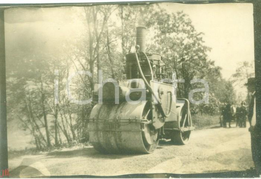 Fotografia d epoca originale 1908 DUNNSTABLE, PENNSYLVANIA USA Schiacciasassi sulla strada rurale Foto 9 x 6 1