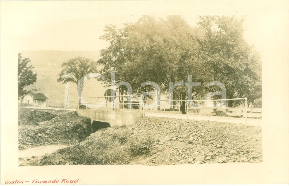 Fotografia d epoca originale 1907 CANTON, PENNSYLVANIA USA Il ponte di TOWANDA ROAD Fotocartolina 1