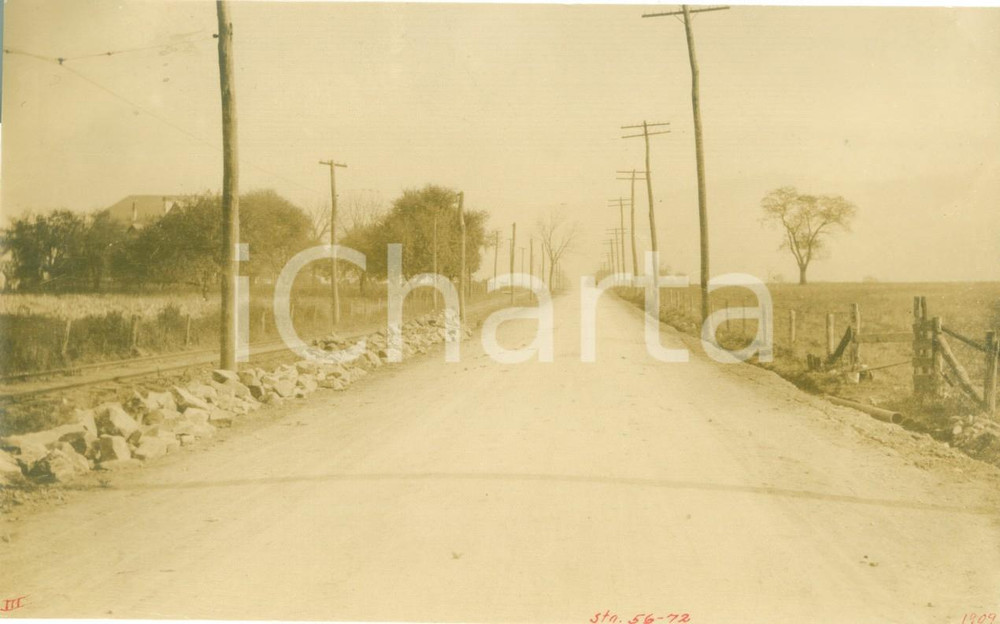 Fotografia d epoca originale 1908 NIPENOSE, PENNSYLVANIA USA La nuova State Road Fotografia 1