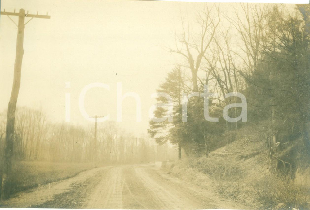 Fotografia d epoca originale 1908 PIATT TOWNSHIP, PENNSYLVANIA USA Strada rurale migliorata Fotografia 1
