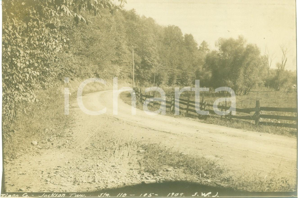 Fotografia d epoca originale 1909 JACKSON, PENNSYLVANIA USA Veduta della State Road Fotografia 1