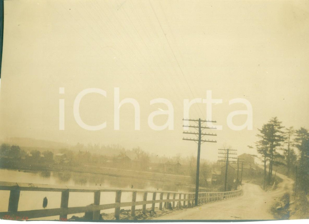 Fotografia d epoca originale 1909 LAMAR, PENNSYLVANIA USA Fishing Creek Road ricostruita Fotografia 1