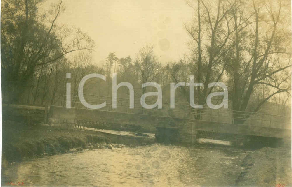 Fotografia d epoca originale 1909 LAMAR, PENNSYLVANIA USA Il ponte della Fishing Creek Road Fotografia 1