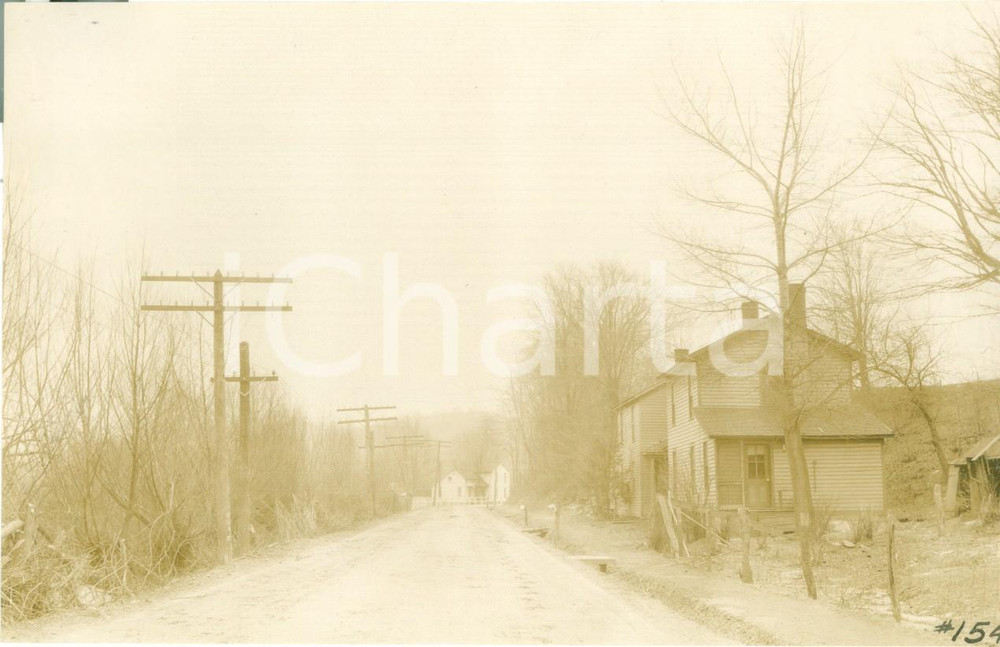 Fotografia d epoca originale 1913 WELLSBORO, PENNSYLVANIA USA La Tioga State Road prima deilavori Foto 1
