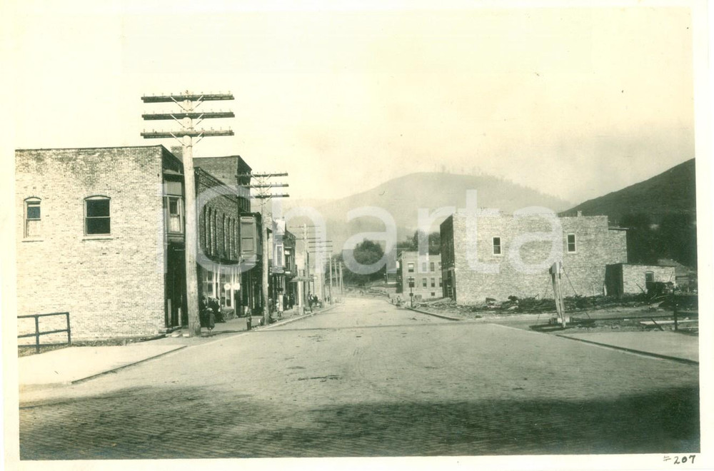 Fotografia d epoca originale 1913 AUSTIN, PENNSYLVANIA USA Paese ricostruito dopo inondazione Fotografia 1
