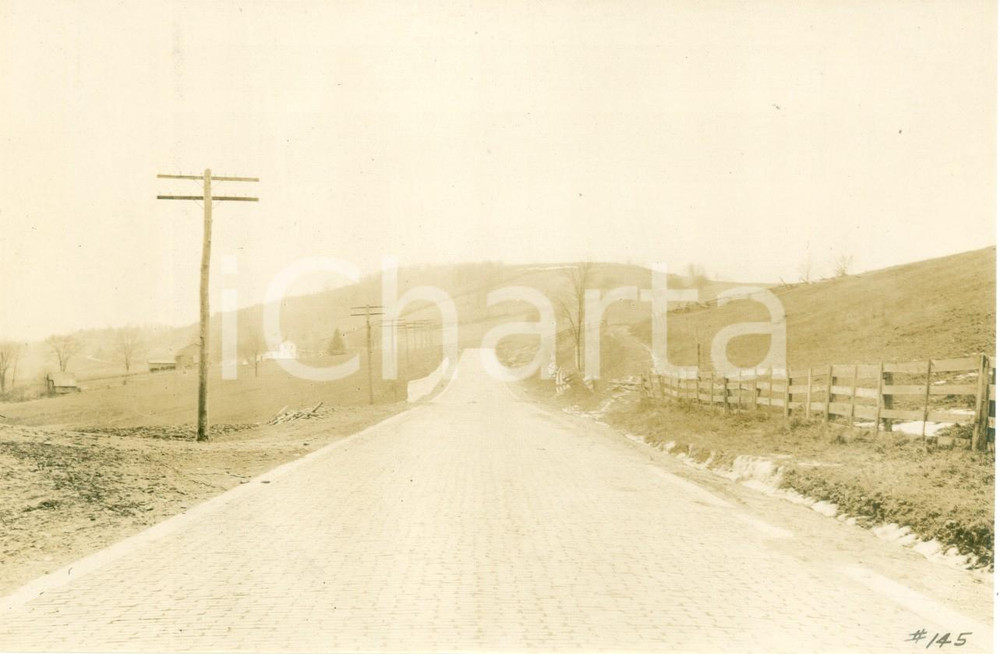 Fotografia d epoca originale 1913 WELLSBORO, PENNSYLVANIA USA West Avenue pavimentata a mattoncini Foto 1