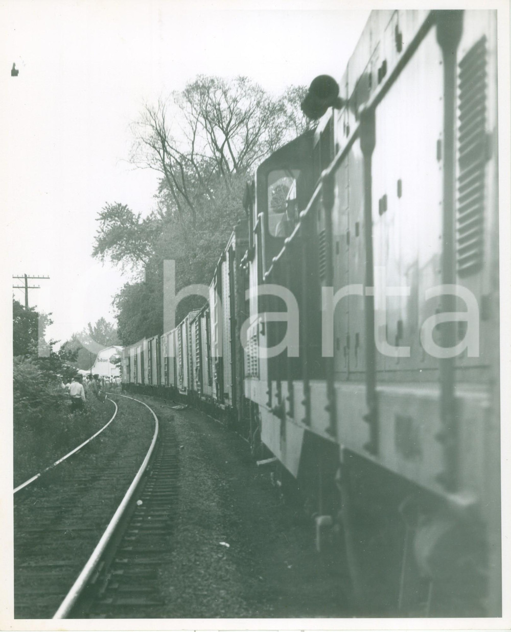 Fotografia d epoca originale 1962 ELMIRA, NEW YORK USA Incidente lungo i binari ferroviari Foto 1