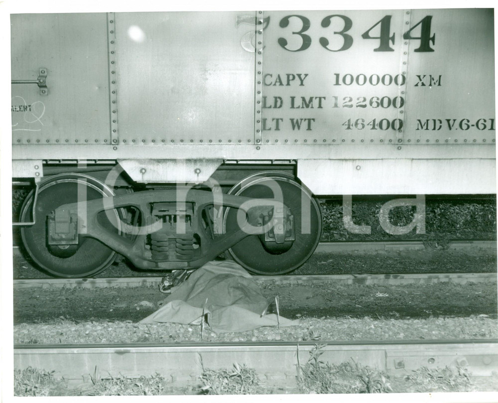 Fotografia d epoca originale 1962 ELMIRA, NEW YORK USA Incidente lungo i binari ferroviari Foto 1